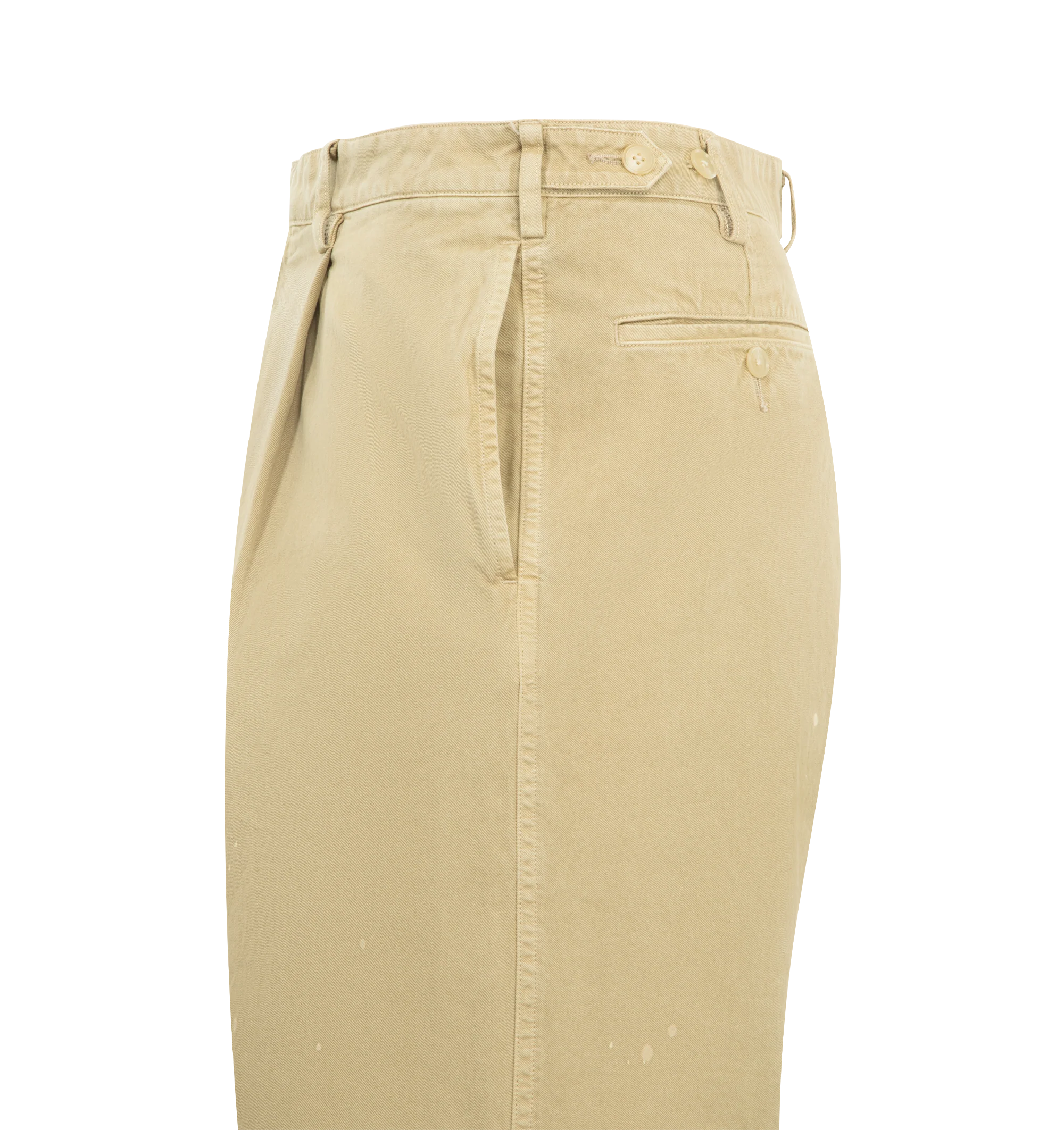FINX LIGHT CHINO ONE-TUCK WIDE PANTS (MENS) - Image 3