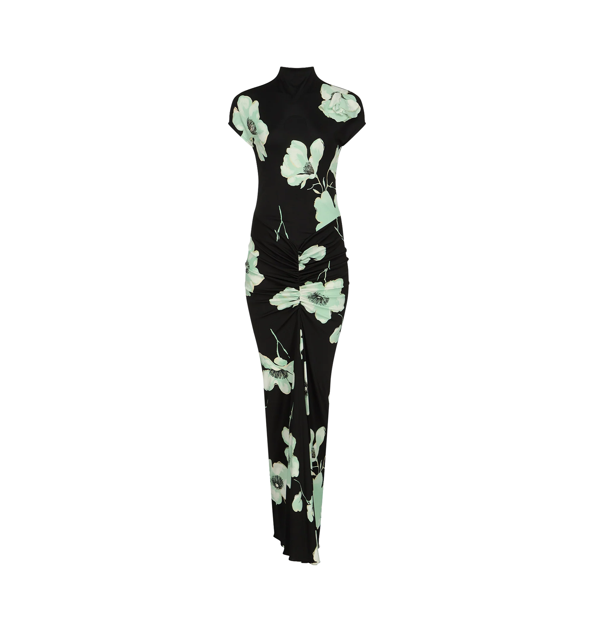 LONG DRAPED JERSEY DRESS (WOMENS)