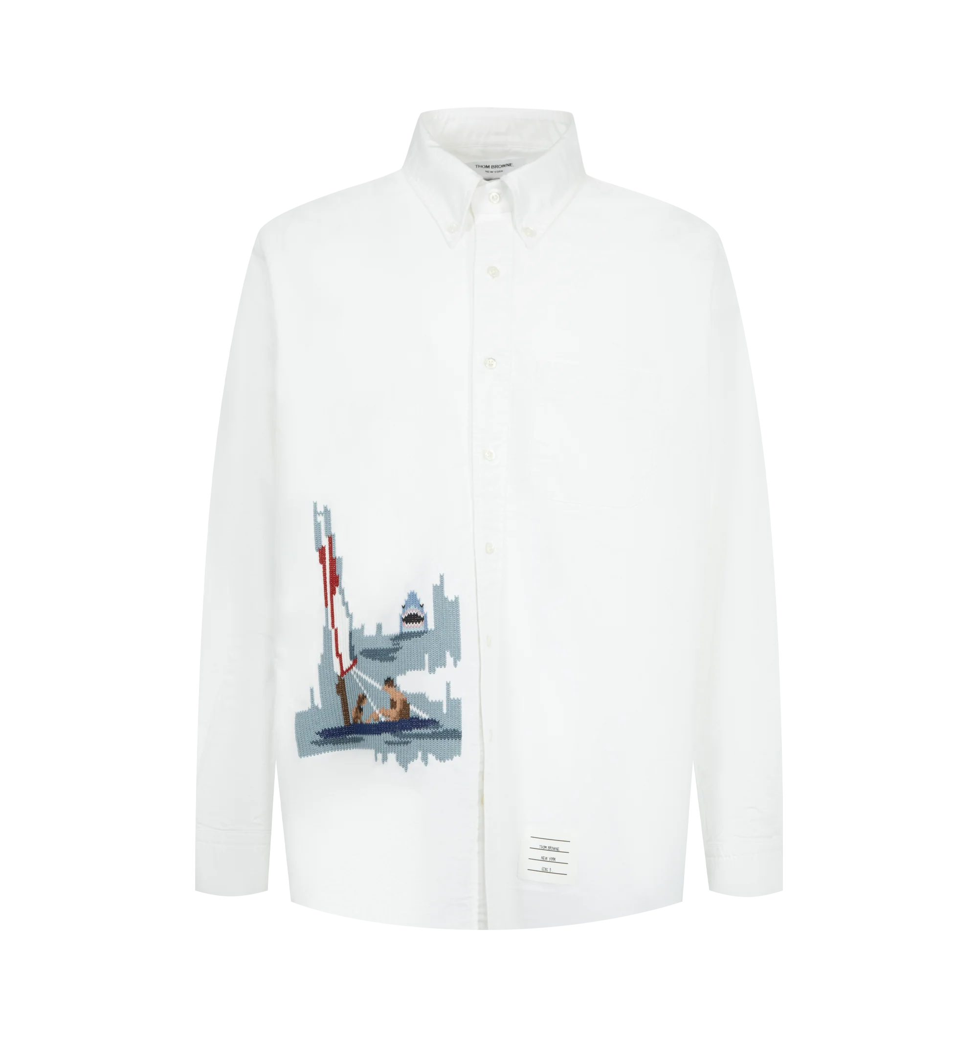 SCENIC SAILBOAT AND SHARK OXFORD SHIRT (MENS)