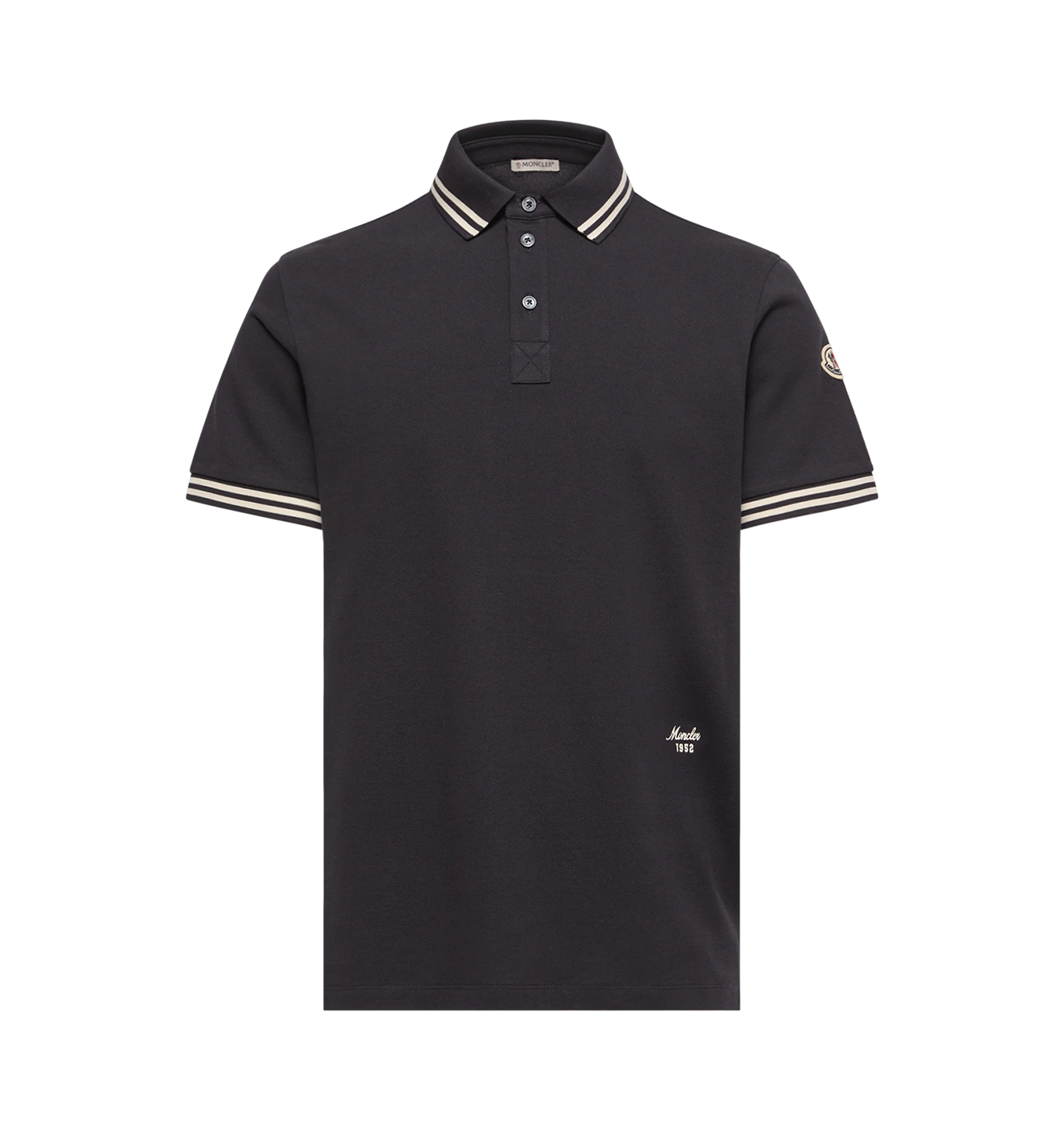STRIPED TRIM COTTON PIQUET POLO SHIRT (MENS)