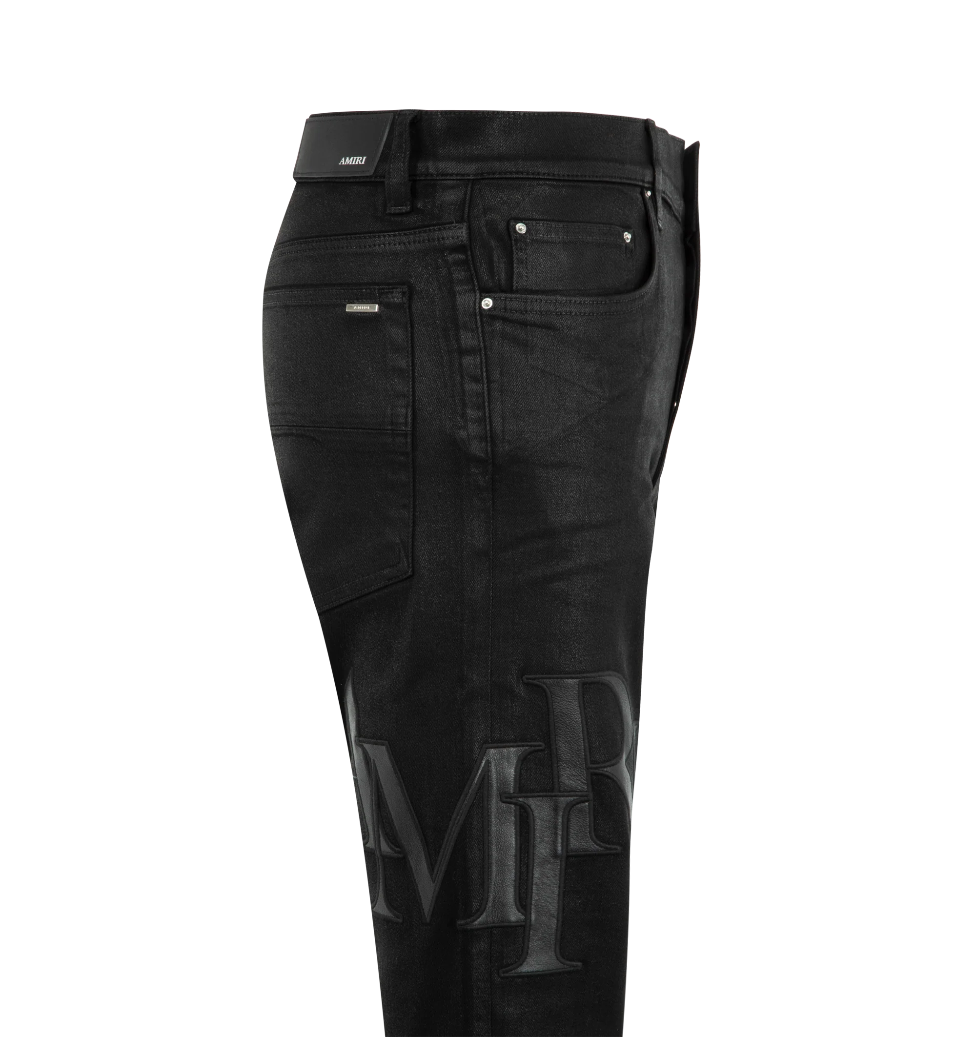 WAXED STAGGERED LOGO SKINNY JEAN (MENS) - Image 3