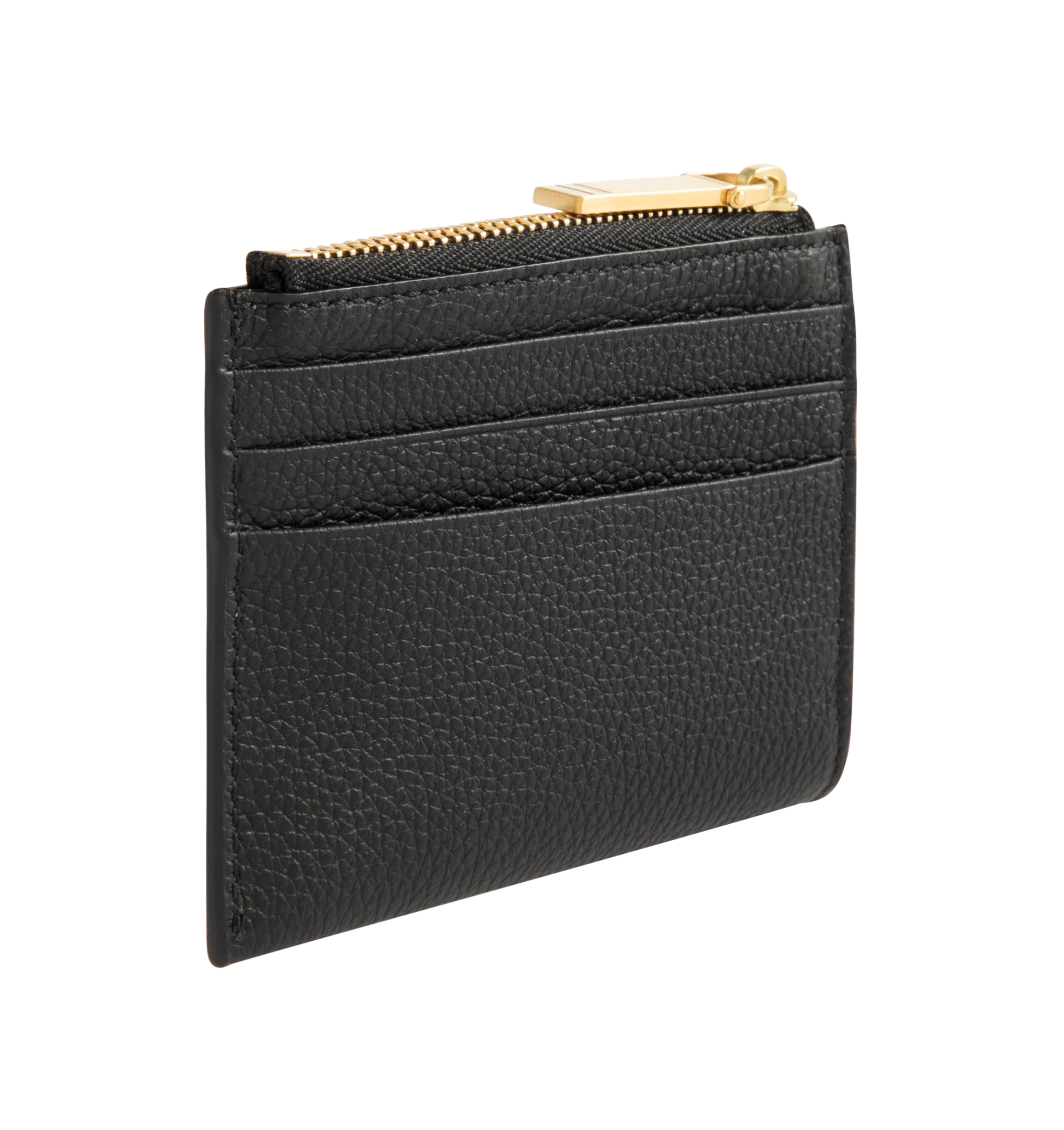 ZIP TOP CARD HOLDER IN PEBBLE LEATHER - Image 2